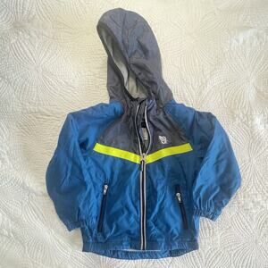 OshKosh B’gosh Jacket Windbreaker Hood Lined Boys 4 Blue Gray